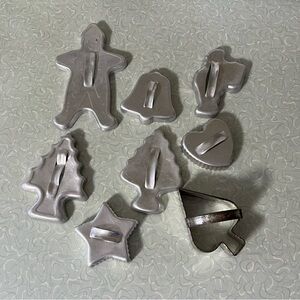 Set of 8 Vintage Silver Cookie Cutters